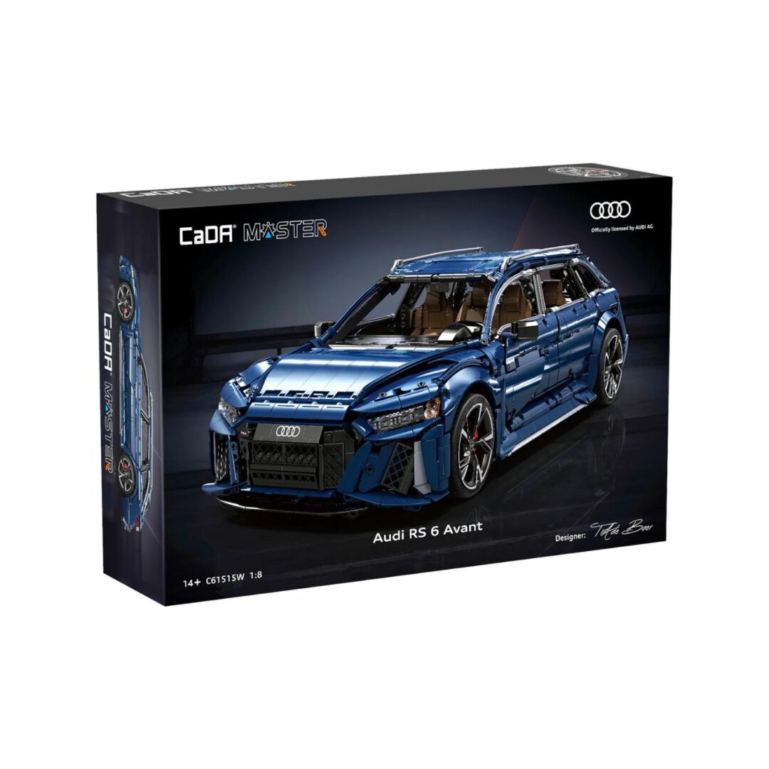 Boîte d'emballage officielle du kit de briques CaDa Master Audi RS 6 Avant à l'échelle 1:8 sous licence Audi AG
